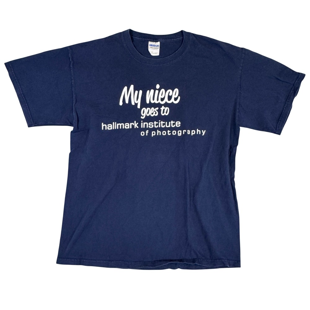 Gildan Hallmark Institute of Photography My Niece T-Shirt Navy Blue Large